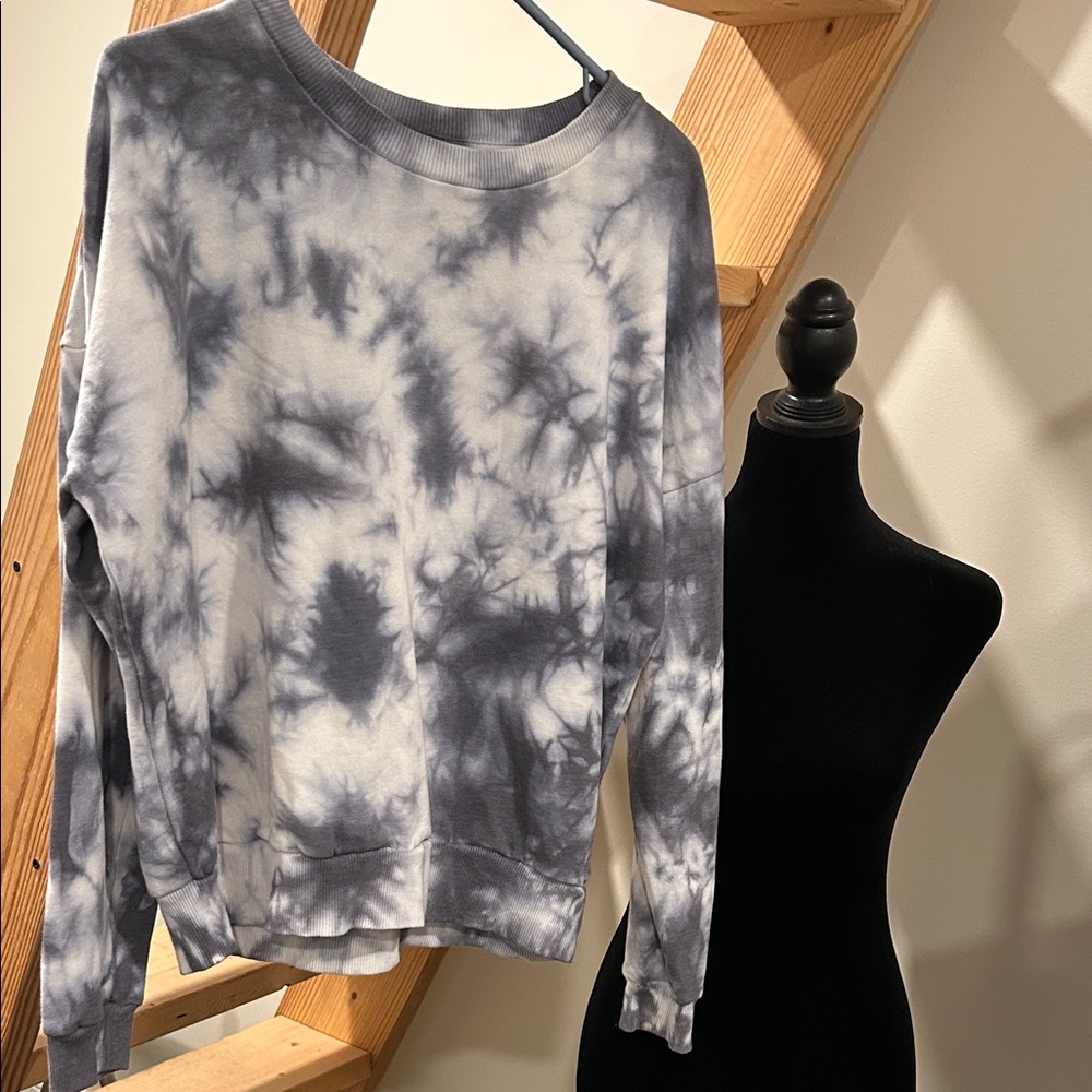Velocity Tie-Dye Sweatshirt - Black and White